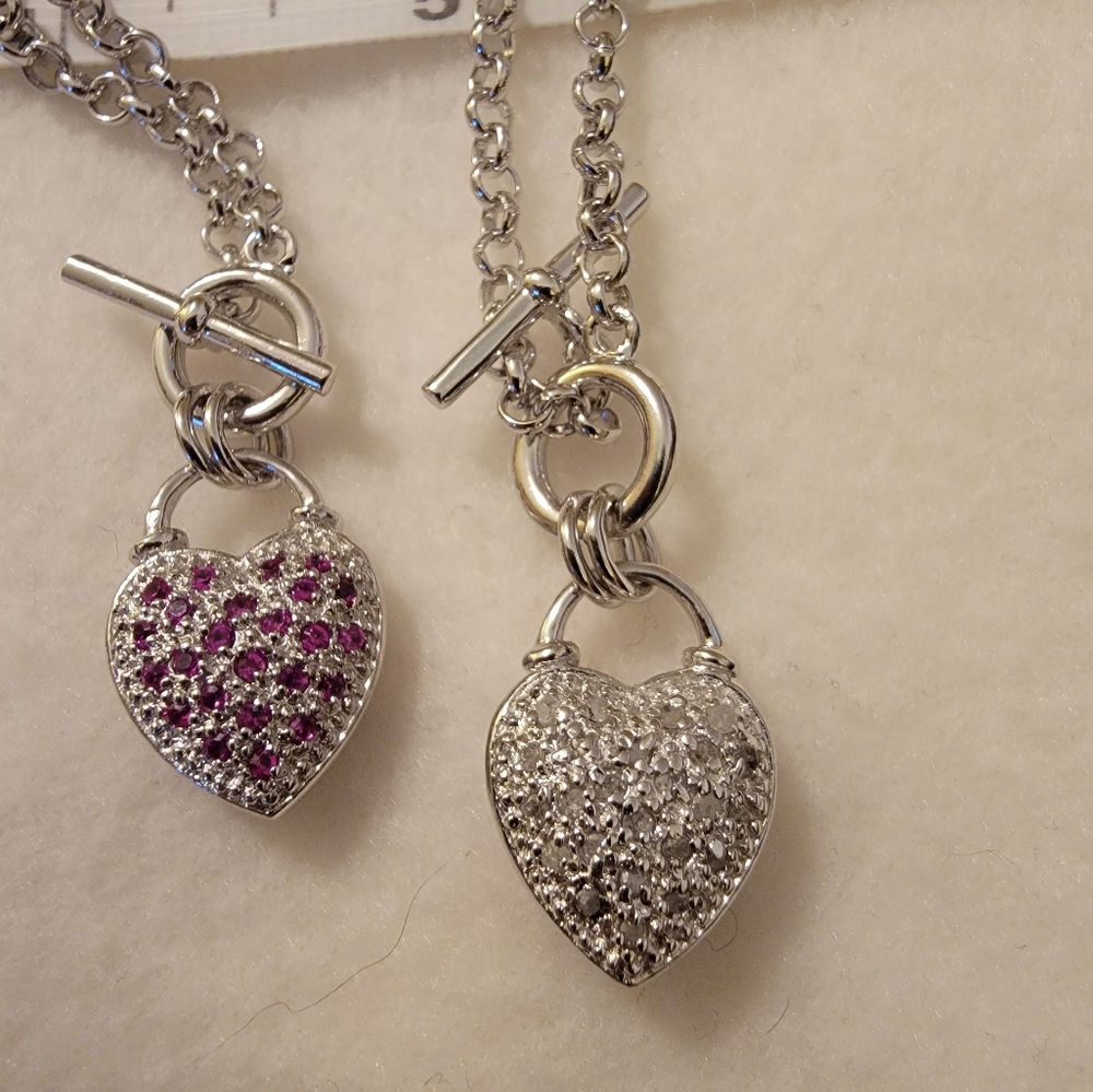 Lab Created Ruby & Diamond Necklace and Bracelet SET